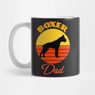 Boxer Dog Dad Father's Day Dog puppy Lover Cute Sunser Retro Funny Mug